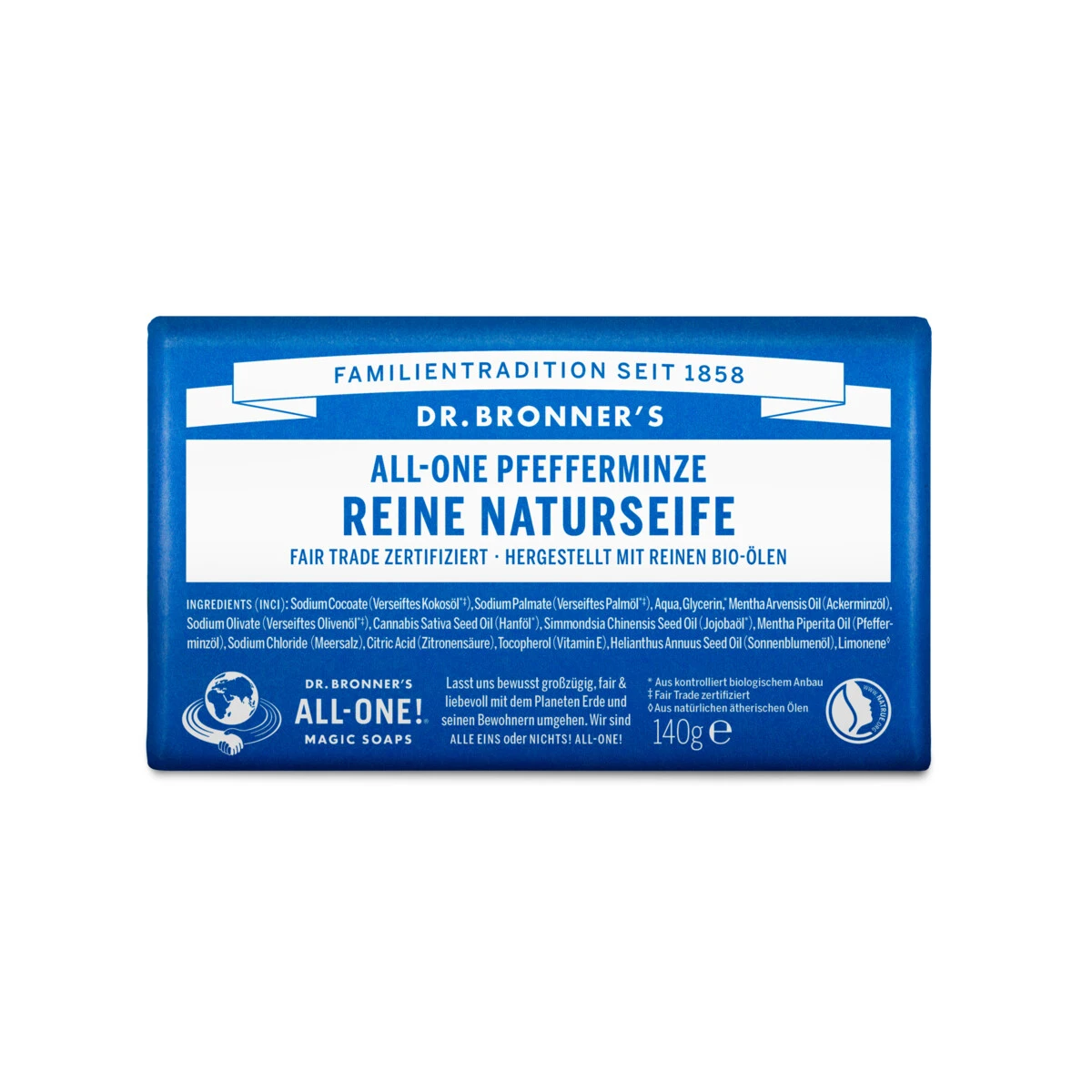 Dr. Bronner's Seifenstück Pfefferminze 140 G 3 Dr. Bronner's Seifenstück Pfefferminze 140 G