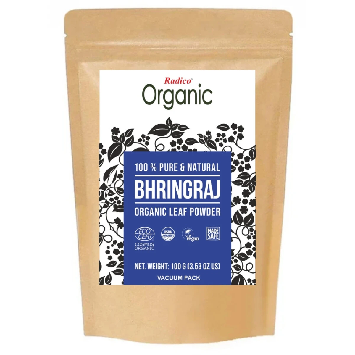 Radico Organic Bhringhraj-Blattpulver Vegan 100 G